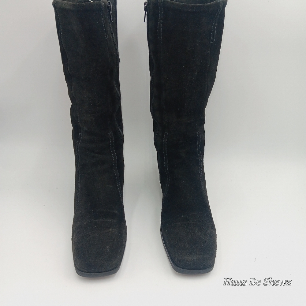 La Canadienne Boots Womens 9 Henley Tall Riding Black Suede  Zip Up - Picture 5 of 9